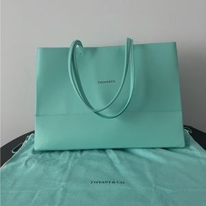 Tiffany & Co Large Shopping Tote in Blue Leather